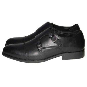 NEW Tahari David Double Monk Strap Dress Shoes Black Men's Size 8M